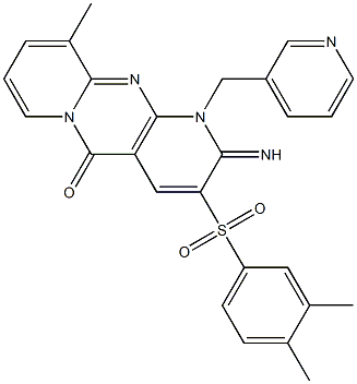 3-[(3,4-dimethylphenyl)sulfonyl]-2-imino-10-methyl-1-(3-pyridinylmethyl)-1,2-dihydro-5H-dipyrido[1,2-a:2,3-d]pyrimidin-5-one CAS#: 850826-16-3