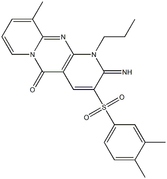 3-[(3,4-dimethylphenyl)sulfonyl]-2-imino-10-methyl-1-propyl-1,2-dihydro-5H-dipyrido[1,2-a:2,3-d]pyrimidin-5-one CAS#: 853753-22-7