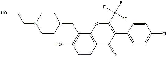 3-(4-chlorophenyl)-7-hydroxy-8-{[4-(2-hydroxyethyl)piperazin-1-yl]methyl}-2-(trifluoromethyl)-4H-chromen-4-one CAS#: 846062-69-9