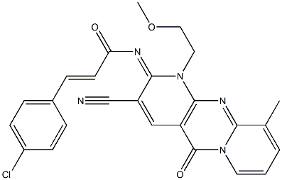 3-(4-chlorophenyl)-N-[3-cyano-1-(2-methoxyethyl)-10-methyl-5-oxo-1,5-dihydro-2H-dipyrido[1,2-a:2,3-d]pyrimidin-2-ylidene]acrylamide CAS#: 872118-22-4