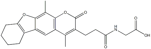 {[3-(4,11-dimethyl-2-oxo-6,7,8,9-tetrahydro-2H-[1]benzofuro[3,2-g]chromen-3-yl)propanoyl]amino}acetic acid CAS#: 859139-16-5