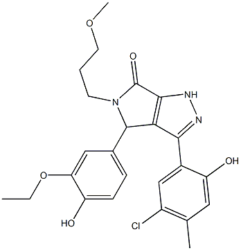 3-(5-chloro-2-hydroxy-4-methylphenyl)-4-(3-ethoxy-4-hydroxyphenyl)-5-(3-methoxypropyl)-4,5-dihydropyrrolo[3,4-c]pyrazol-6(1H)-one CAS#: 880790-01-2