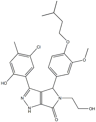 3-(5-chloro-2-hydroxy-4-methylphenyl)-5-(2-hydroxyethyl)-4-[4-(isopentyloxy)-3-methoxyphenyl]-4,5-dihydropyrrolo[3,4-c]pyrazol-6(1H)-one CAS#: 880403-95-2