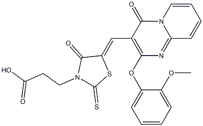 3-[(5Z)-5-{[2-(2-methoxyphenoxy)-4-oxo-4H-pyrido[1,2-a]pyrimidin-3-yl]methylidene}-4-oxo-2-thioxo-1,3-thiazolidin-3-yl]propanoic acid CAS#: 846588-14-5