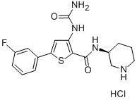 3-[(Aminocarbonyl)amino]-5-(3-fluorophenyl)-N-(3S)-3-piperidinyl-2-Thiophenecarboxamide CAS#: 860352-01-8