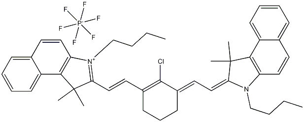 3-Butyl-2-(2-[3-[2-(3-butyl-1,1-dimethyl-1,3-dihydrobenzo[e]indol-2-ylidene)ethylidene]-2-chloro-cyclohex-1-enyl]vinyl)-1,1-dimethyl-1H-benzo[e]indolium hexafluorophosphate CAS#: 885691-99-6