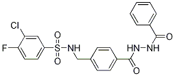 3-Chloro-4-fluoro-N-[4-[[2-(phenylcarbonyl)hydrazino]carbonyl]benzyl]benzenesulfonamide CAS#: 852918-02-6