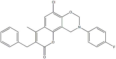 3-benzyl-6-chloro-9-(4-fluorophenyl)-4-methyl-8,10-dihydropyrano[2,3-f][1,3]benzoxazin-2-one CAS#: 844456-18-4