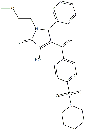3-hydroxy-1-(2-methoxyethyl)-5-phenyl-4-{[4-(piperidin-1-ylsulfonyl)phenyl]carbonyl}-1,5-dihydro-2H-pyrrol-2-one CAS#: 861147-26-4