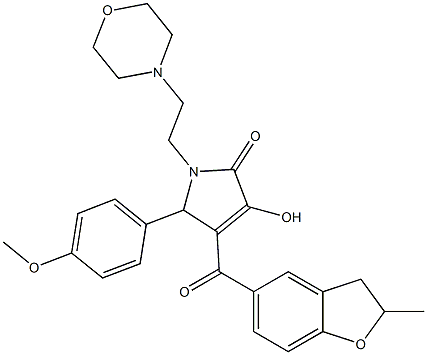 3-hydroxy-5-(4-methoxyphenyl)-4-[(2-methyl-2,3-dihydro-1-benzofuran-5-yl)carbonyl]-1-[2-(4-morpholinyl)ethyl]-1,5-dihydro-2H-pyrrol-2-one CAS#: 848736-97-0