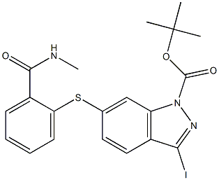 3-iodo-6-(2-(MethylcarbaMoyl)phenylthio)-1H-1-Boc-indazole CAS#: 885126-37-4