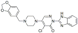 3(2H)-Pyridazinone,  2-(1H-benzimidazol-2-yl)-5-[4-(1,3-benzodioxol-5-ylmethyl)-1-piperazinyl]-4-chloro- CAS#: 879565-55-6