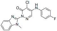 3(2H)-Pyridazinone,  4-chloro-5-[(4-fluorophenyl)amino]-2-(1-methyl-1H-benzimidazol-2-yl)- CAS#: 879575-13-0