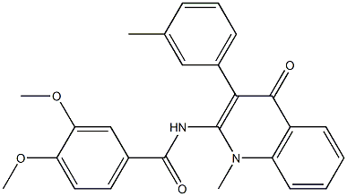 3,4-dimethoxy-N-[1-methyl-3-(3-methylphenyl)-4-oxo-1,4-dihydro-2-quinolinyl]benzamide CAS#: 883954-20-9