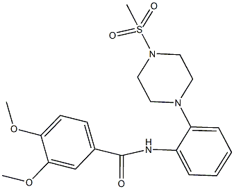 3,4-dimethoxy-N-{2-[4-(methylsulfonyl)-1-piperazinyl]phenyl}benzamide CAS#: 878965-57-2