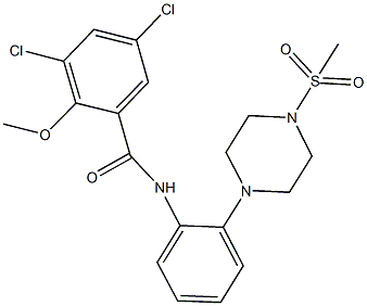 3,5-dichloro-2-methoxy-N-{2-[4-(methylsulfonyl)-1-piperazinyl]phenyl}benzamide CAS#: 879019-76-8