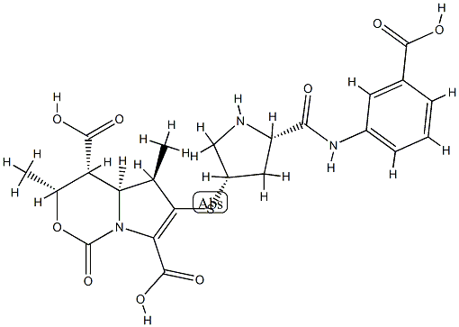 (3S,4S,4aS,5R)-6-[[(3S,5S)-5-[[(3-Carboxyphenyl)aMino]carbonyl]-3-pyrrolidinyl]thio]-3,4,4a,5-tetrahydro-3,5-diMethyl-1-oxo-1H-pyrrolo[1,2-c][1,3]oxazine-4,7-dicarboxylic Acid CAS#: 866186-68-7