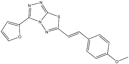 4-{2-[3-(2-furyl)[1,2,4]triazolo[3,4-b][1,3,4]thiadiazol-6-yl]vinyl}phenyl methyl ether CAS#: 853749-74-3