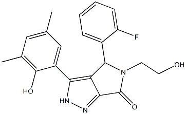 4-(2-fluorophenyl)-3-(2-hydroxy-3,5-dimethylphenyl)-5-(2-hydroxyethyl)-4,5-dihydropyrrolo[3,4-c]pyrazol-6(2H)-one CAS#: 880393-42-0