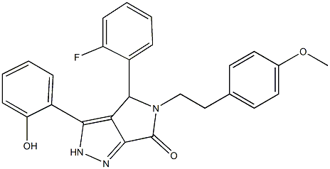 4-(2-fluorophenyl)-3-(2-hydroxyphenyl)-5-[2-(4-methoxyphenyl)ethyl]-4,5-dihydropyrrolo[3,4-c]pyrazol-6(2H)-one CAS#: 879967-77-8