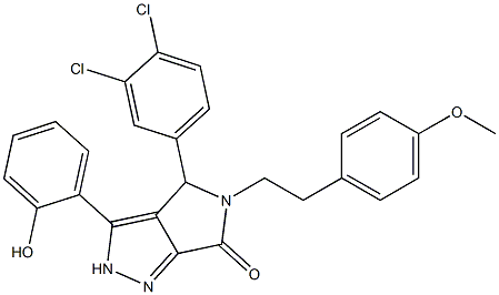 4-(3,4-dichlorophenyl)-3-(2-hydroxyphenyl)-5-[2-(4-methoxyphenyl)ethyl]-4,5-dihydropyrrolo[3,4-c]pyrazol-6(2H)-one CAS#: 880389-82-2