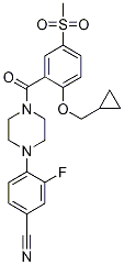 4-[4-[2-(Cyclopropylmethoxy)-5-methylsulfonylbenzoyl]piperazin-1-yl]-3-fluorobenzonitrile CAS#: 845609-54-3