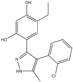 4-[4-(2-chlorophenyl)-5-methyl-1H-pyrazol-3-yl]-6-ethylbenzene-1,3-diol CAS#: 879458-44-3