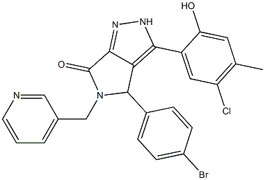 4-(4-bromophenyl)-3-(5-chloro-2-hydroxy-4-methylphenyl)-5-(pyridin-3-ylmethyl)-4,5-dihydropyrrolo[3,4-c]pyrazol-6(2H)-one CAS#: 879959-56-5