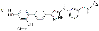 4'-[5-[[3-[(Cyclopropylamino)methyl]phenyl]amino]-1H-pyrazol-3-yl]-[1,1'-biphenyl]-2,4-dioldihydrochloride CAS#: 838823-32-8