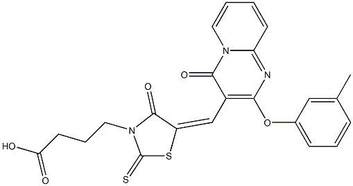 4-[(5Z)-5-{[2-(3-methylphenoxy)-4-oxo-4H-pyrido[1,2-a]pyrimidin-3-yl]methylidene}-4-oxo-2-thioxo-1,3-thiazolidin-3-yl]butanoic acid CAS#: 848208-23-1