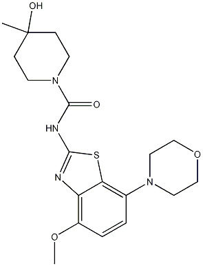 4-Hydroxy-N-[4-methoxy-7-(4-morpholinyl)-2-benzothiazolyl]-4-methyl-1-piperidinecarboxamide CAS#: 870070-55-6
