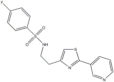 4-fluoro-N-(2-(2-(pyridin-3-yl)thiazol-4-yl)ethyl)benzenesulfonamide CAS#: 863511-95-9