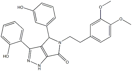 5-[2-(3,4-dimethoxyphenyl)ethyl]-3-(2-hydroxyphenyl)-4-(3-hydroxyphenyl)-4,5-dihydropyrrolo[3,4-c]pyrazol-6(1H)-one CAS#: 879935-41-8