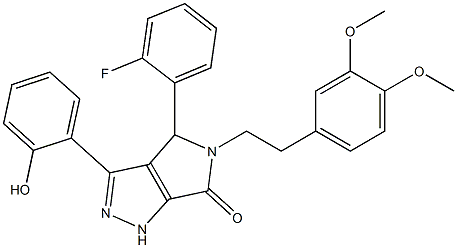5-[2-(3,4-dimethoxyphenyl)ethyl]-4-(2-fluorophenyl)-3-(2-hydroxyphenyl)-4,5-dihydropyrrolo[3,4-c]pyrazol-6(1H)-one CAS#: 879935-25-8