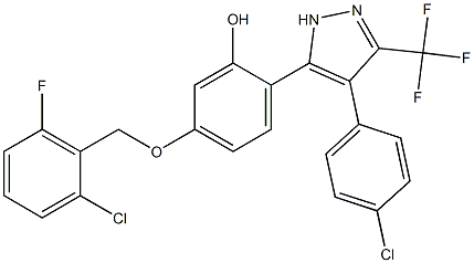 5-[(2-chloro-6-fluorobenzyl)oxy]-2-[4-(4-chlorophenyl)-3-(trifluoromethyl)-1H-pyrazol-5-yl]phenol CAS#: 879461-53-7