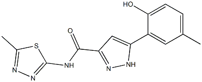 5-(2-hydroxy-5-methylphenyl)-N-(5-methyl-1,3,4-thiadiazol-2-yl)-1H-pyrazole-3-carboxamide CAS#: 879452-25-2