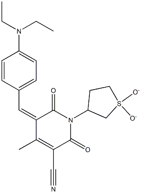 5-[4-(diethylamino)benzylidene]-1-(1,1-dioxidotetrahydro-3-thienyl)-4-methyl-2,6-dioxo-1,2,5,6-tetrahydro-3-pyridinecarbonitrile CAS#: 877804-65-4