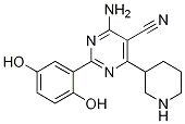 5-PyriMidinecarbonitrile, 4-aMino-2-(2,5-dihydroxyphenyl)-6-(3-piperidinyl)- CAS#: 851510-46-8