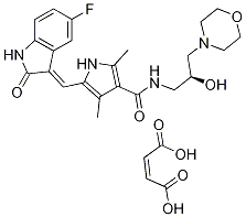 5-[(Z)-(5-Fluoro-1,2-dihydro-2-oxo-3H-indol-3-ylidene)methyl]-N-[(2S)-2-hydroxy-3-(4-morpholinyl)propyl]-2,4-dimethyl-1H-pyrrole-3-carboxamide (2Z)-2-butenedioate CAS#: 849643-15-8