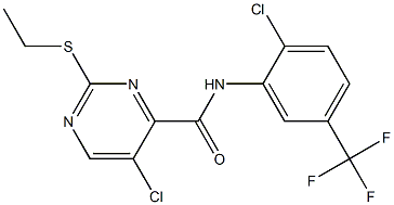 5-chloro-N-[2-chloro-5-(trifluoromethyl)phenyl]-2-(ethylsulfanyl)pyrimidine-4-carboxamide CAS#: 879957-06-9