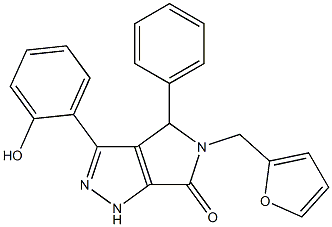 5-(furan-2-ylmethyl)-3-(2-hydroxyphenyl)-4-phenyl-4,5-dihydropyrrolo[3,4-c]pyrazol-6(1H)-one CAS#: 879925-88-9