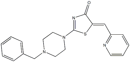 (5Z)-2-(4-benzylpiperazin-1-yl)-5-(pyridin-2-ylmethylidene)-1,3-thiazol-4(5H)-one CAS#: 884431-92-9