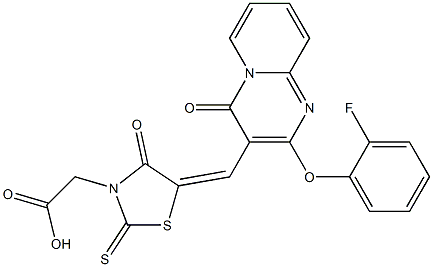 [(5Z)-5-{[2-(2-fluorophenoxy)-4-oxo-4H-pyrido[1,2-a]pyrimidin-3-yl]methylidene}-4-oxo-2-thioxo-1,3-thiazolidin-3-yl]acetic acid CAS#: 848870-60-0