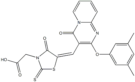 [(5Z)-5-{[2-(3,5-dimethylphenoxy)-4-oxo-4H-pyrido[1,2-a]pyrimidin-3-yl]methylidene}-4-oxo-2-thioxo-1,3-thiazolidin-3-yl]acetic acid CAS#: 848207-38-5