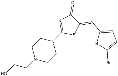 (5Z)-5-[(5-bromothiophen-2-yl)methylidene]-2-[4-(2-hydroxyethyl)piperazin-1-yl]-1,3-thiazol-4(5H)-one CAS#: 884435-81-8