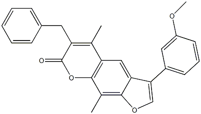 6-benzyl-3-(3-methoxyphenyl)-5,9-dimethylfuro[3,2-g]chromen-7-one CAS#: 858750-24-0