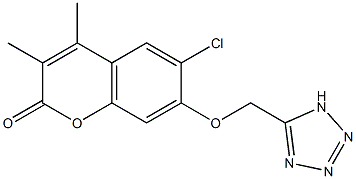 6-chloro-3,4-dimethyl-7-(1H-tetrazol-5-ylmethoxy)-2H-chromen-2-one CAS#: 861139-56-2