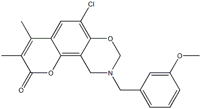6-chloro-9-[(3-methoxyphenyl)methyl]-3,4-dimethyl-8,10-dihydropyrano[2,3-f][1,3]benzoxazin-2-one CAS#: 853893-15-9