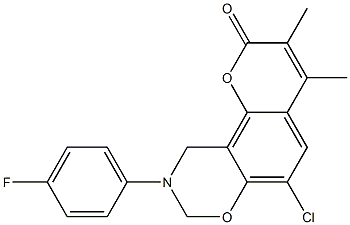 6-chloro-9-(4-fluorophenyl)-3,4-dimethyl-8,10-dihydropyrano[2,3-f][1,3]benzoxazin-2-one CAS#: 846591-78-4