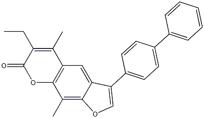 6-ethyl-5,9-dimethyl-3-(4-phenylphenyl)furo[3,2-g]chromen-7-one CAS#: 858744-86-2